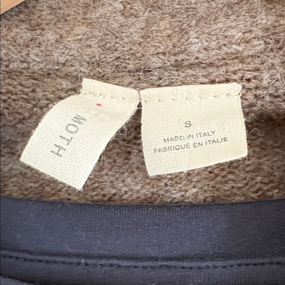 Anthropologie Moth cocoa brown Open Front Cardigan w/ attached grosgrain Belt - Picture 5 of 10